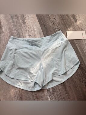 Lululemon speed up short mid rise baby blue